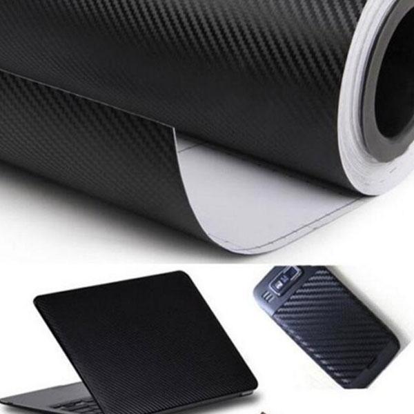 DIY Personalized 3D Car Sticker Waterproof Carbon Fiber Film Vinyl for Auto Vehicle Detailing Car Accessories Motorcycle 127 x 30cm - Black