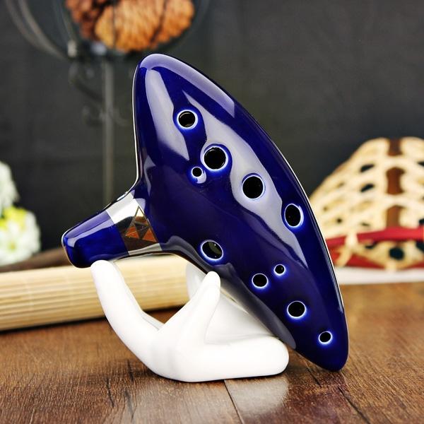 12-Hole Alto C Ceramic Ocarina Color Box Blue