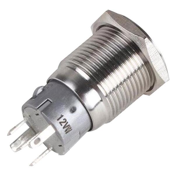 12V 19mm Angel Eye Metal Illuminated LED Push Button Switch Car Dash White Light