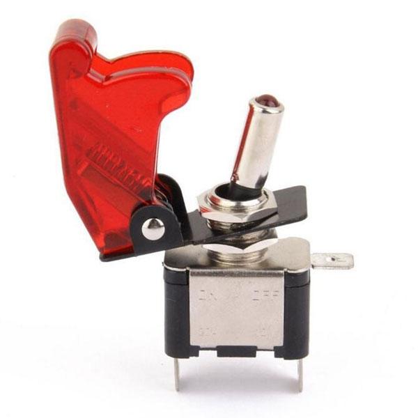 12V 20A LED Light Rocker Toggle Switch SPST ON/OFF for Car Truck Red LED & Cover