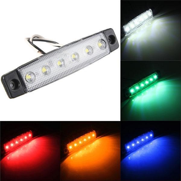 12V 6-LED Truck Bus Trailer Side Marker Indicator Light Lamp White - stringsmall