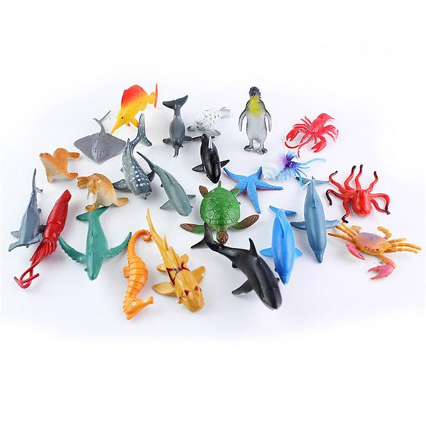 24pcs/lot Marine Animal Action Figures 6CM PVC Figure Collectible Toys  Anime Figure Figurines Kids Toys
