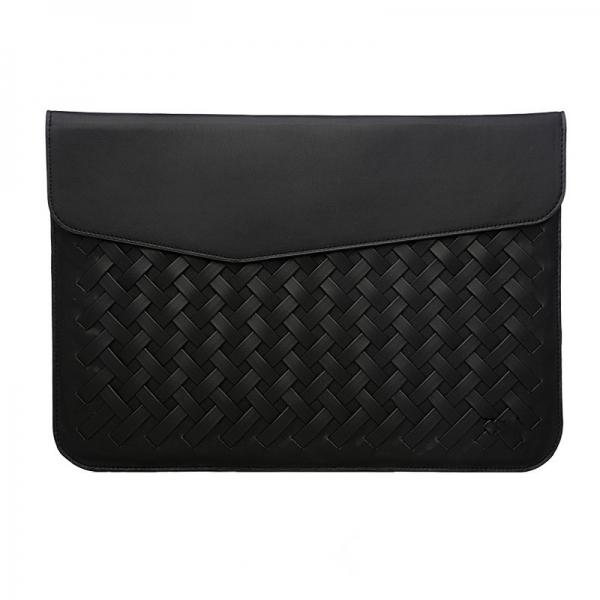 13inch Weaving Laptop Bag PU Leather Case Cover Bag for Xiaomi Makbook Laptop Black