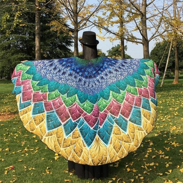 130x200cm Peacock Bohemian Chiffon Beach Towel Women Shawl Skirt Bath Towel Tapestry - #01