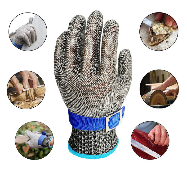1PC Stainless Steel Grade 5 Anti-cut Wear-resistant Slaughter Gardening Hand Protection Labor Insurance Steel Wire Gloves