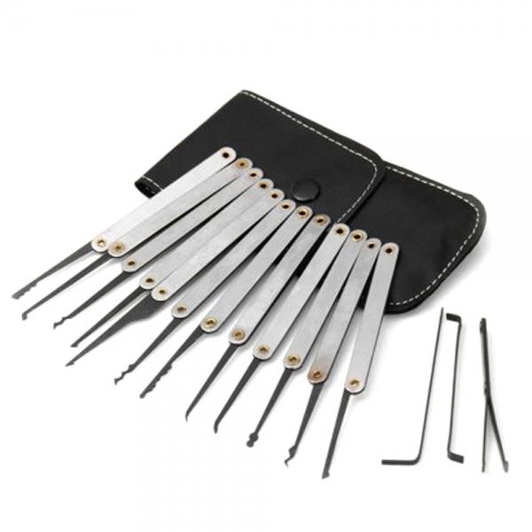 151 Stainless Steel Lock Pick Tool 15-Piece Set with Case Silver