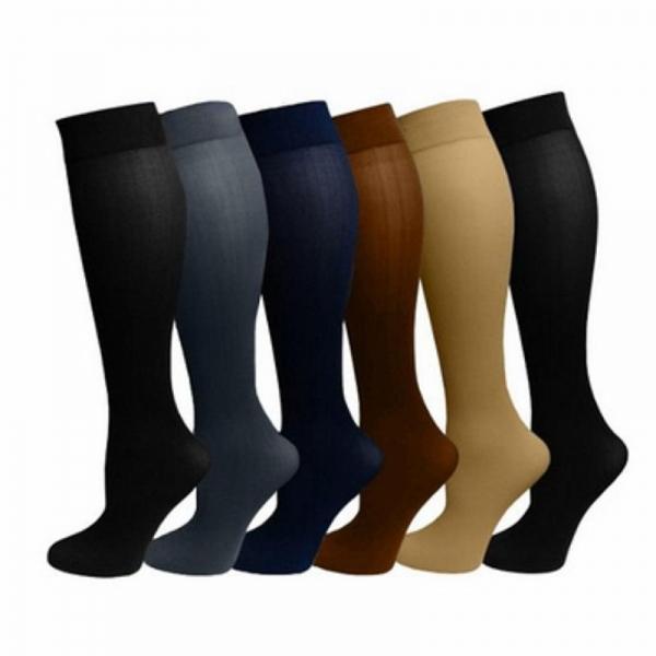 15-20 mmHg Compression Socks Prevent Varicose Veins Stocking Reduce Pain Swelling Sports Leg Support - S/M Coffee