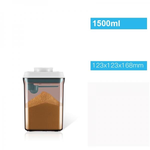 1.5L Square Plastic Milk Powder Sealed Can Container Airtight Dampproof Cereal Food Coffee Storage Jar