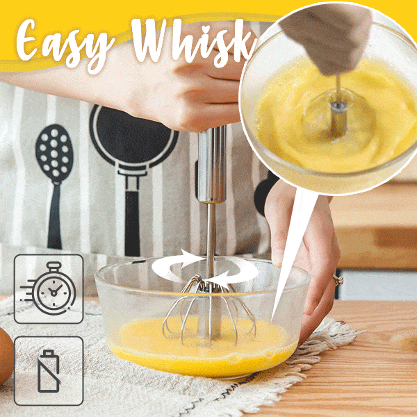 Semi-automatic Egg Beater 304 Stainless Steel Egg Whisk Manual Hand Mixer Self Turning Egg Stirrer Kitchen Accessories Egg Tools