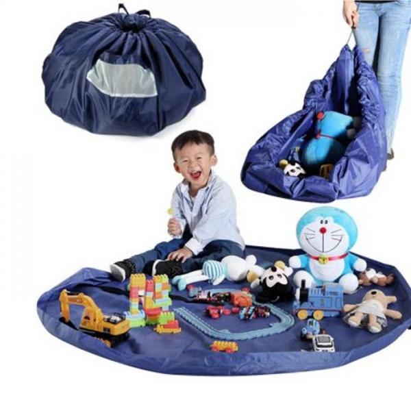 1.5m Large Portable Kids Toys Storage Bag/Play Mat - Dark Blue