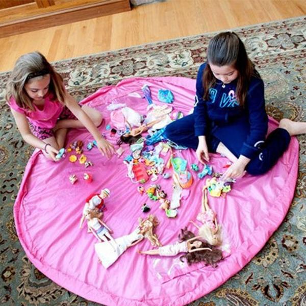 1.5m Large Portable Kids Toys Storage Bag/Play Mat - Pink