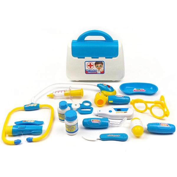 15pcs Kids Doctor Nurse Toy Children Pretend Play Case Child Gift Set Blue