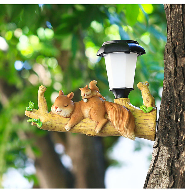 New Garden LED Solar Light Squirrel Sloth resin Hanging Light Outdoor Garden Decorative Light