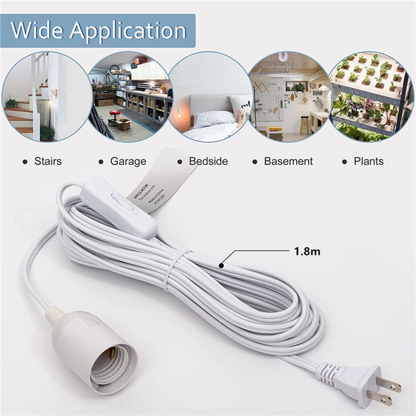 E27 Socket Lamp Bulb Holder Droplight E27 Base Light Socket Electric Lamp Cap Plug Power Cord Electric Wire Line With Switch