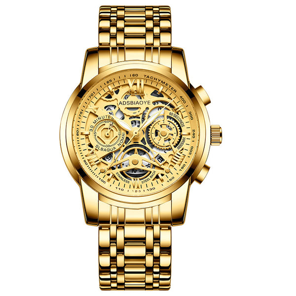 Gold Watch Scratch Resistant Fire Resistant Waterproof Automatic Luminous Roman Scale Watch