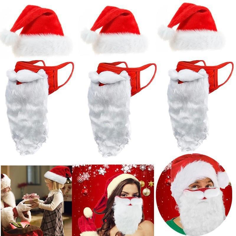 Santa Beard Face Mask Christmas Hat
