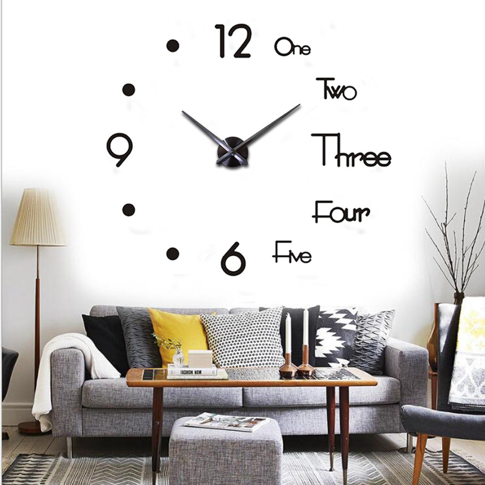 DIY Large Silent Wall Clock 3D Wall Sticker