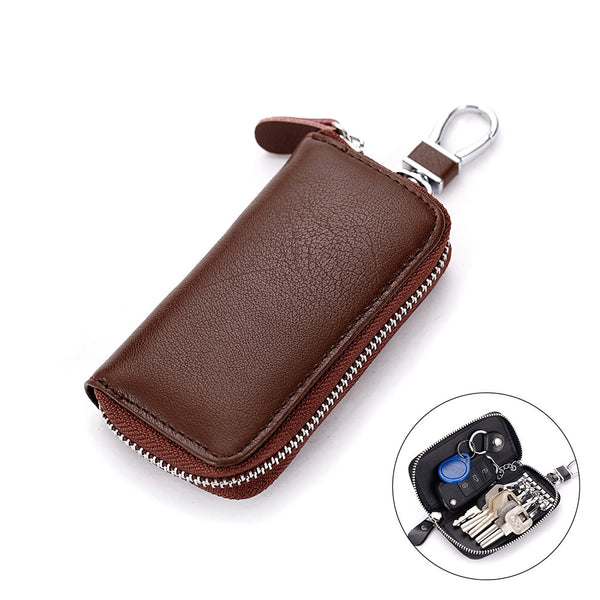 Cow Leather Belt Key Bag Pull Chain Multi-Function Belt Key Bag Organizer Case