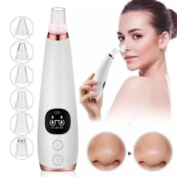 Professional Electric Blackhead Vacuum Rechargeable With 6 Replaceable Suction Heads