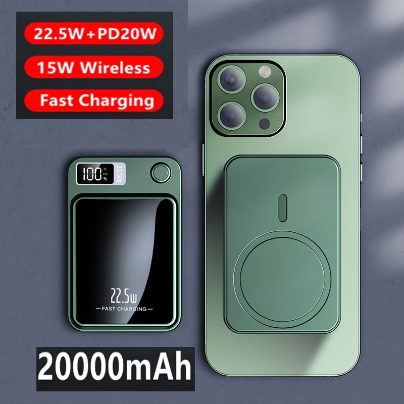 20000mAh Digital Magnetic Wireless Power Bank 22.5W Fast Charging Wired+Wireless 2-in-1 Half Hour Full 80% Power