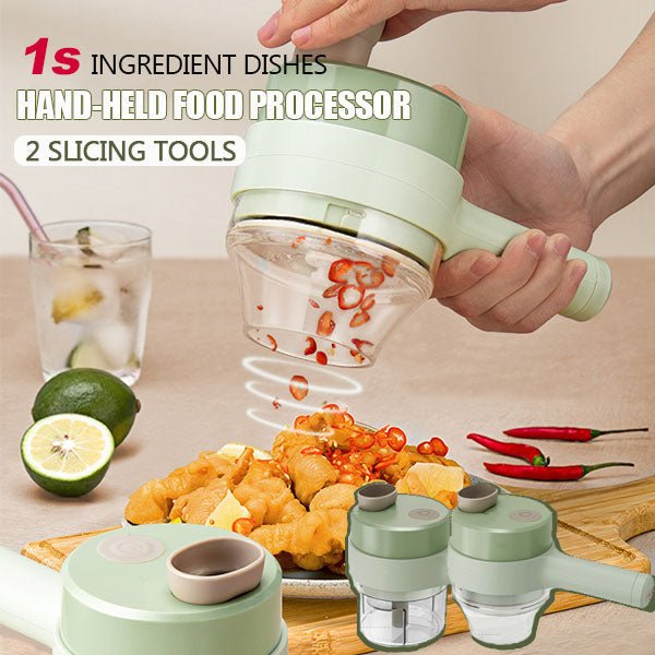 New 4 In 1 Handheld Electric Vegetable Cutter Wireless Chop Garlic Mash Minced Slice Onion Cutting Multifunctional Cooking Gadget