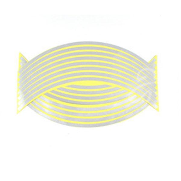 16pcs 18 Motorcycle Styling Hub Rim Stripe Reflective Stickers Silver