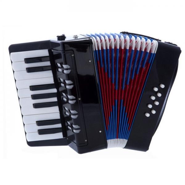 17-Key 8 Bass Mini Accordion Musical Instrument Toy for Kids Black