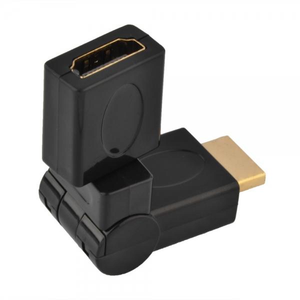 180-Degree Rotatable HDMI Male to Female Adapter Black