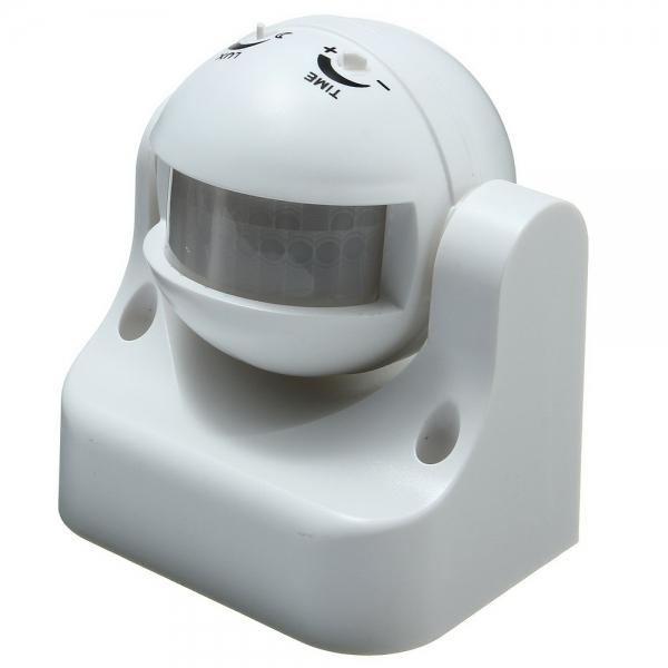 180-Degree Security PIR Infrared Motion Sensor Detector Movement Switch White