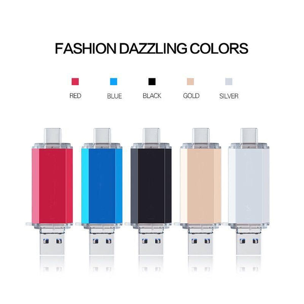 USB Flash Drive 3 IN 1 OTG USB 3.0 & TYPE C & Micro USB Stick Pen Drive 128GB 64GB 32GB 16GB 8GB Pendrive