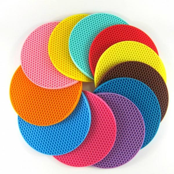 18cm Round Silicone Non-slip Heat Resistant Mat Coaster Cushion Placemat Pot Holder