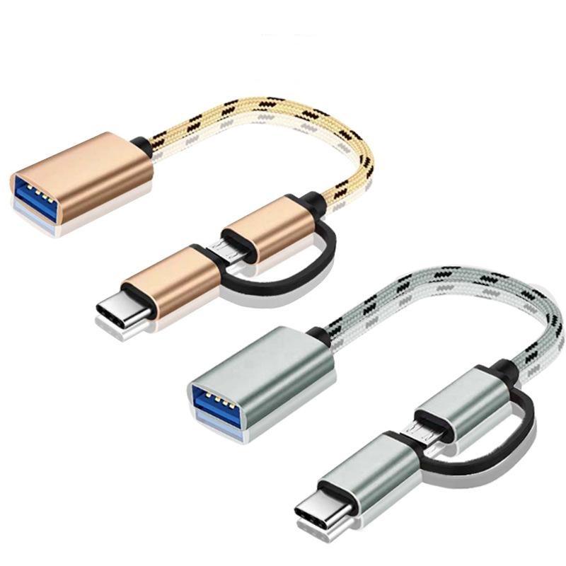 Apple Android Type-C 2-in-1 OTG Adapter Cable for Android Apple