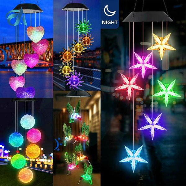 Color-Changing Outdoor LED Solar Powered Wind Chimes Light Room Decoration Yard Garden Nursery Decor gift Decoracion Habitacion