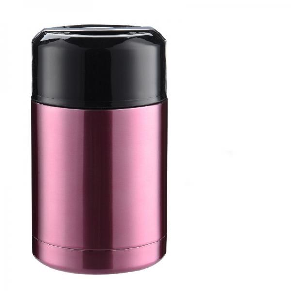 1L Large Capacity Portable Stainless Steel Vacuum Stew Pot Roast Pot Smoldering Insulation Eater Red