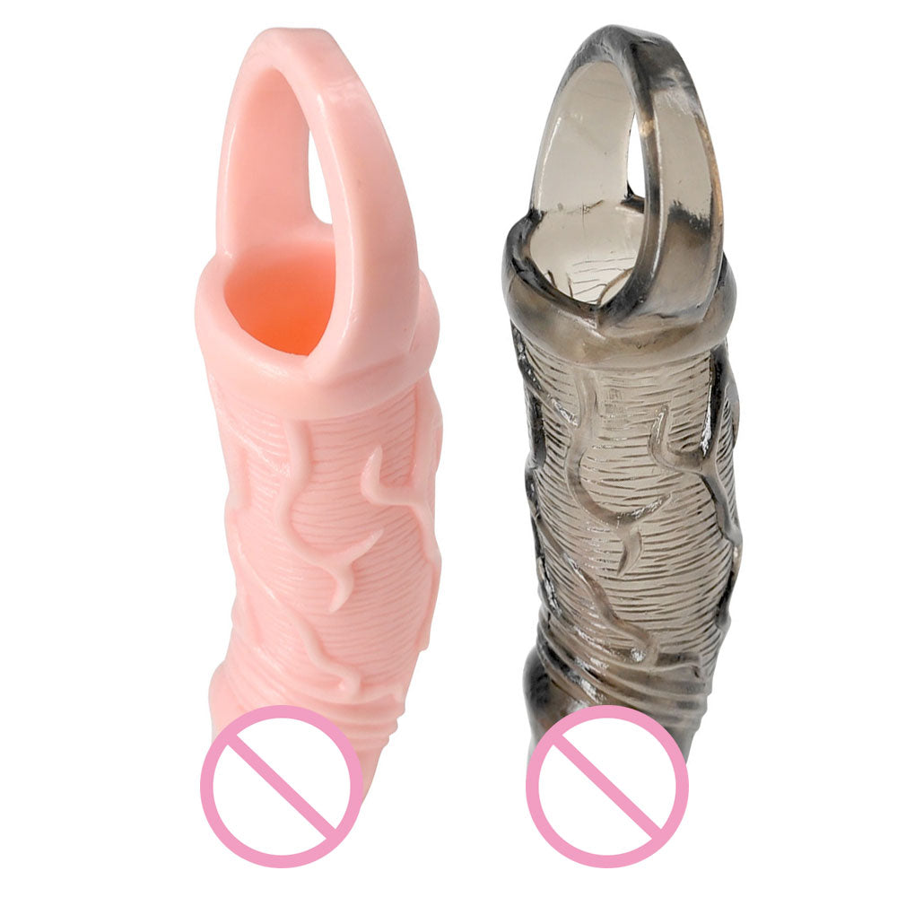 Realistic Thicker Cock Girth Enlarger Penis Extender Sleeve Extenstion Delay Ejaculation Sex Products for Men