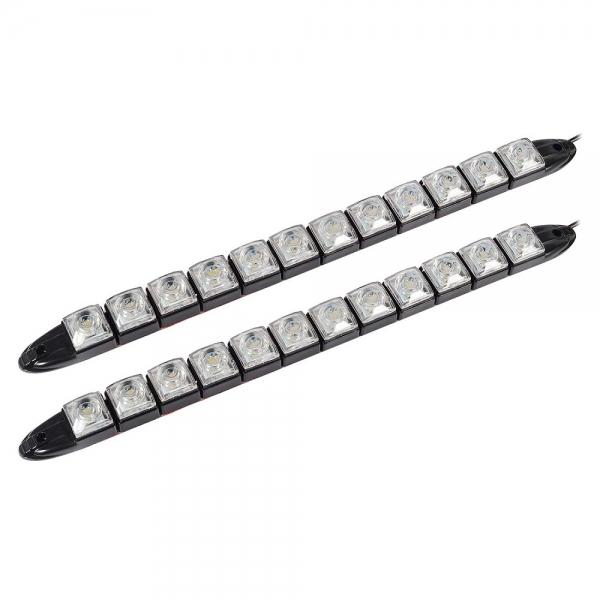 1pc Universal Car 12 LED DC 12V DRL Daytime Running Light Driving Daylight Fog Light - Blue Light