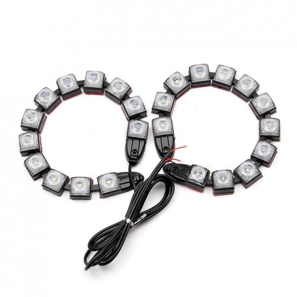 1pc Universal Car 12 LED DC 12V DRL Daytime Running Light Driving Daylight Fog Light - White Light