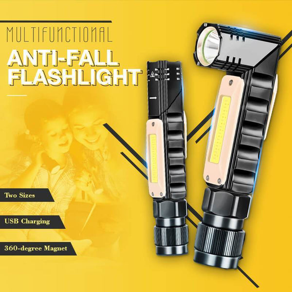 Multifunctional 360-degree Magnet Anti-fall Flashlight LED Variable light Flashlight Lamp USB Rechargeable Tactical Light Zoom