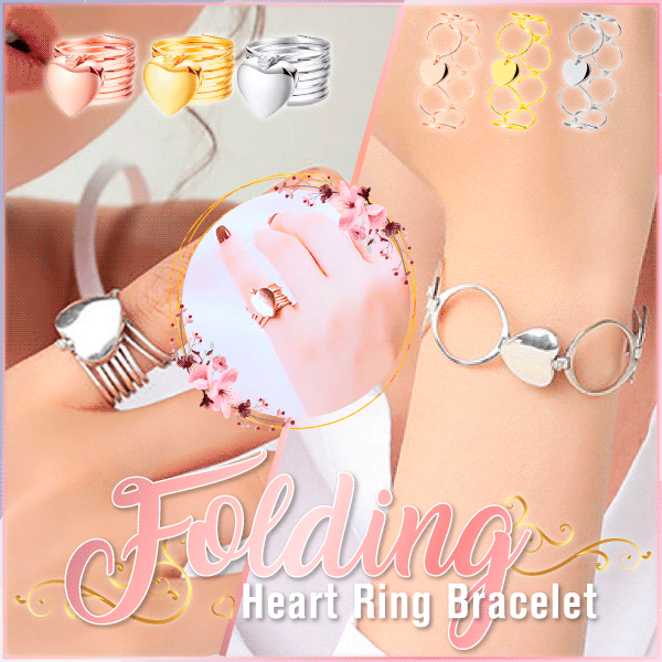 Folding Heart Ring Bracelet