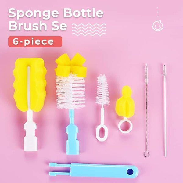 6-piece Sponge Bottle Brush Set