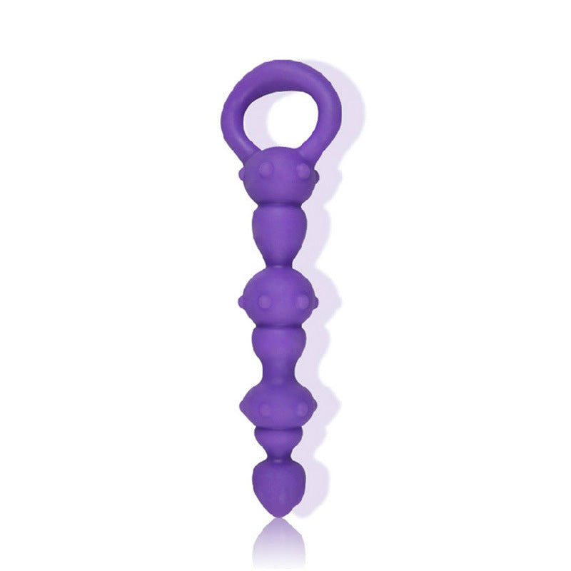 G Point Back Court Pull Beads Anal Plug - Purple