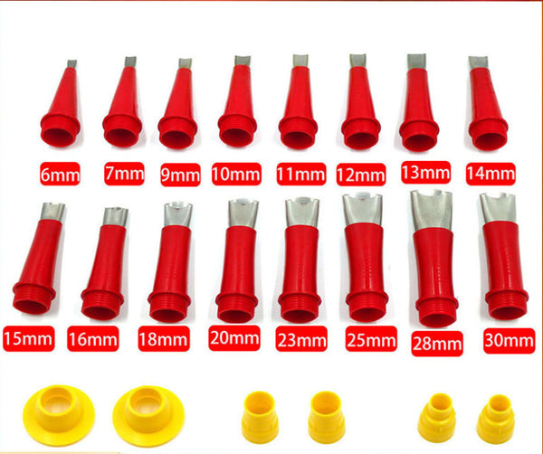 22PCS Universal Integrated Rubber Nozzle Toolbox 22PCs (16 caulk nozzles + 6 connection bases)