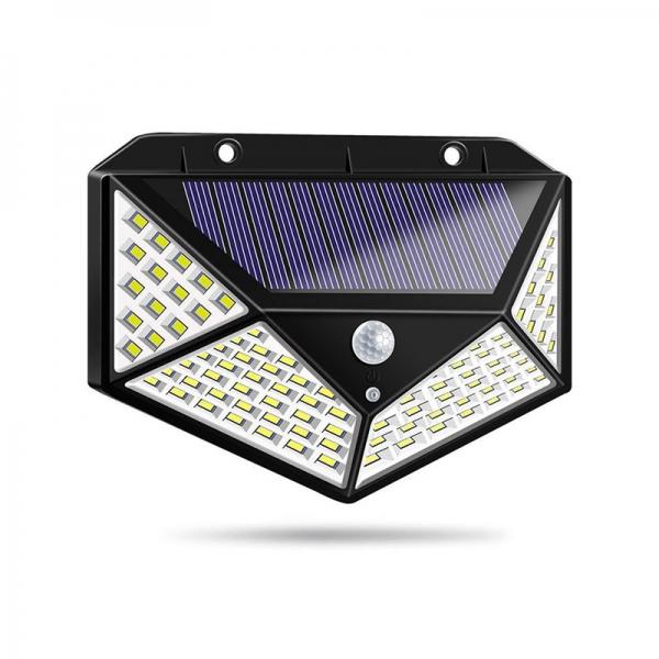 1pc 114 LED 1200mAh Highlight Solar Light 4 sides Powered Waterproof Lamp PIR Sensor Outdoor Light