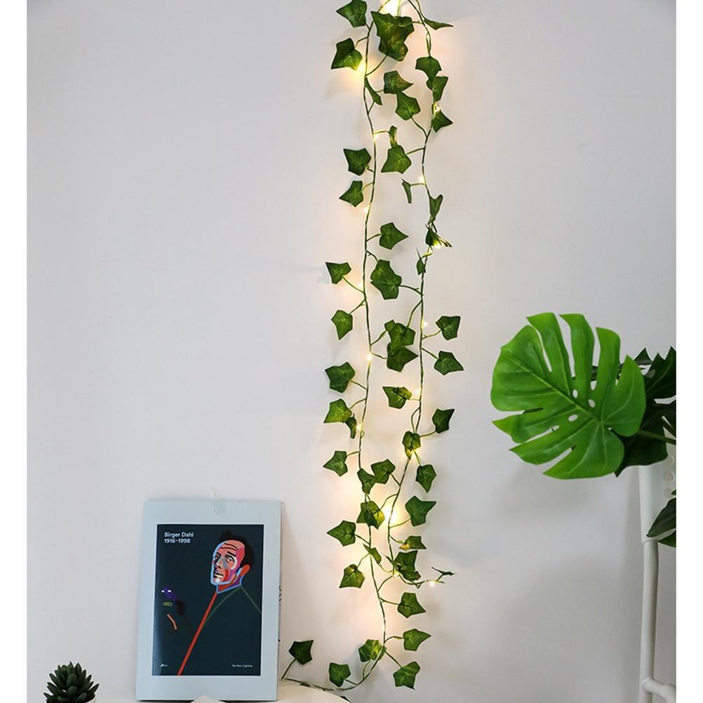 2/10M Artificial Plants LED String Light Green Leaf Ivy Vine Fairy Light String Maple Leaves Lamp Garland DIY Hanging Lighting