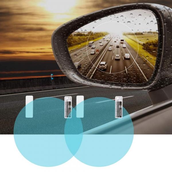 2 Pieces/Set 95x95mm Round Car Side Window Protective Film Anti Fog Membrane Anti-glare Waterproof Rainproof Car Sticker Clear Film