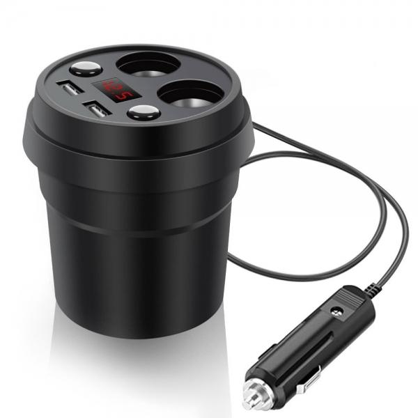 12V/24V 3.1A Dual Usb Ports 2 Cigarette lighter Socket Car Charger