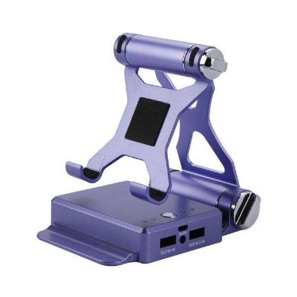 2 in 1 Mobile Phone Flat Lazy Bracket for Mobile Phone Pad Purple