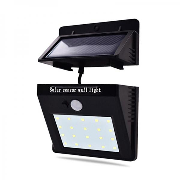 20 LEDs Solar Panel Light Split Separate PIR Motion Sensor Solar Garden Lamp Outdoor Waterproof Powered Street Wall Light