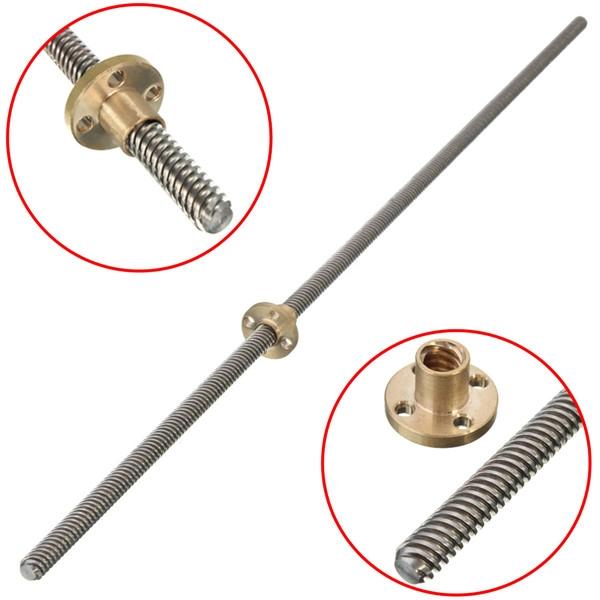 200mm T8 Lead Screw 8mm Thread with Brass Nut for 3D Printer