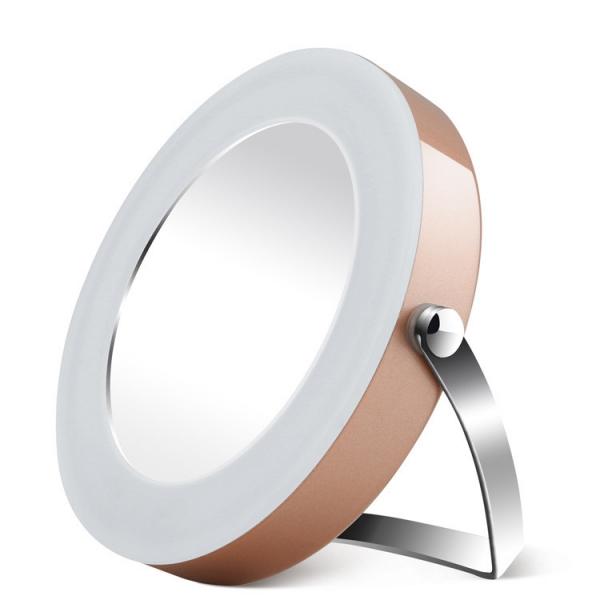 2017 Portable Round Shape Magnification Makeup Mirror LED 360-degree Angle Golden